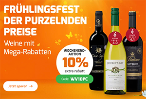 10% Extra-Rabatt auf über 250 Weine bei Weinvorteil