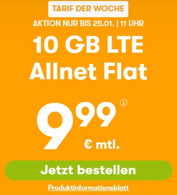 WinSIM Allnet-Flat z.B. mit 10 GB Datenvolumen für 9,99€ (monatlich kündbar)
