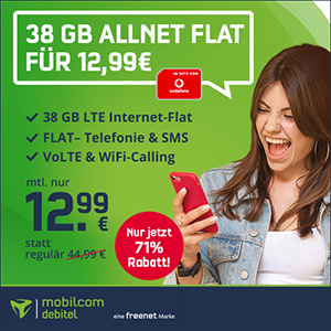 Knaller! MD Vodafone Green LTE 38 GB Tarif für nur 12,99€ monatlich