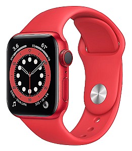 Pricedrop: Apple Watch Series 6 (GPS) 44mm Aluminium mit Sportarmband (rot) für nur 299,99€ inkl. Versand