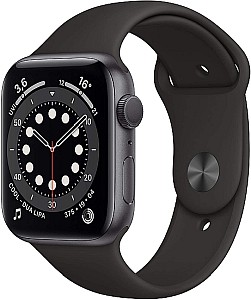 Apple Watch Series 6 (GPS, 44 mm) Aluminiumgehäuse Space Grau, Sportarmband Schwarz für nur 359€ (statt 394€)