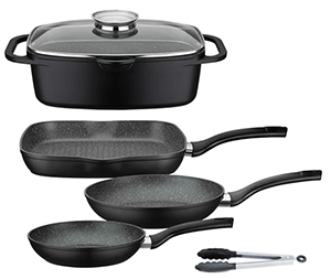 GSW Topf-Set Gourmet Granit (3 Pfannen, 1 Bräter, 1 Kochzange) für 54,94€ inkl. Versand (statt 94€)