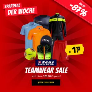 Zeus Teamwear Sale bei Sportspar – bis zu 87% Rabatt – Sportprodukte ab 1,99€