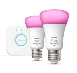 Philips Hue White & Color Ambiance E27 2er Starter Set (2x800lm, 75W) für nur 84,89€ inkl. Versand