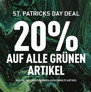 St. Patricks Day: 20% Rabatt auf alle grünen Artikel im Snipes Onlineshop