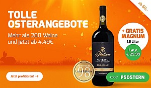 Osterangebote bei Weinvorteil: Mehr als 200 Weine bis zu 50% reduziert – ab 4,49€ + GRATIS Magnum Flasche
