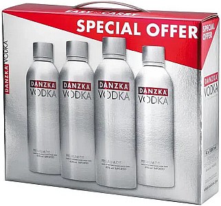4er Pack Danzka Vodka (40%, 4x1L) für 48,90€ (statt 64€)