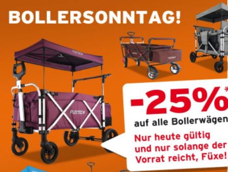 Wieder da: 25% Rabatt auf alle Bollerwagen im Fuxtec Onlineshop!