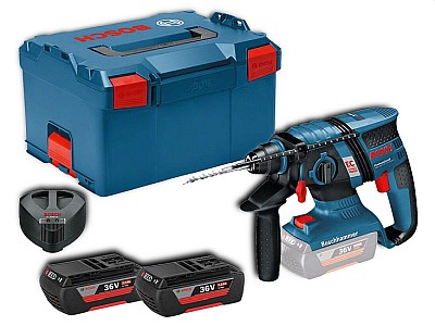 Bosch Akku Bohrhammer GBH 36 V-EC Compact Professional (inkl. 2×2,0 Ah Li-Ion Akku + L-BOXX) für 378,90€ (statt 557€)