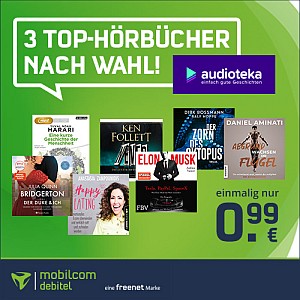 3 Monate Audioteka für einmalig 0,99€ – 3 Top Hörbücher nach Wahl!