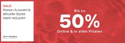 Bis zu 50% Rabatt + NUR HEUTE 11% EXTRA im Deichmann Onlineshop