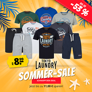 Tokyo Laundry Sommer-Sale mit bis 53% Rabatt – T-Shirt, Shorts & mehr ab 8,99€