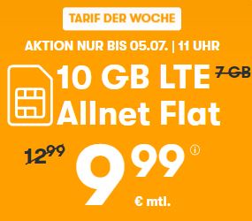 WinSIM Allnet-Flat z.B. mit 10 GB Datenvolumen für 9,99€ oder 16 GB für 12,99€ mtl.