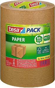 3er Pack tesapack Paper ecoLogo – Umweltgerechtes Paketband aus Papier (50 m x 50mm) für 4,74€ (statt 12€) – Prime Sparabo