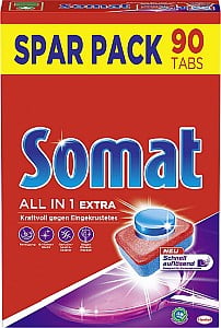 90er Pack Somat All in 1 Extra Spülmaschinen Tabs für 10,49€ (statt 15€) – Prime Sparabo