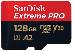 SanDisk Extreme Pro microSDXC (128 GB, 170MB/s Class 10, UHS-I, U3, V30) für nur 19€