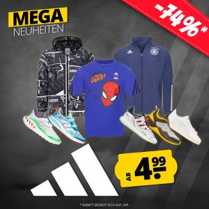 Großer Adidas Neuheiten Sale mit Sneakern, T-Shirts, Jacken und mehr bei SportSpar.de