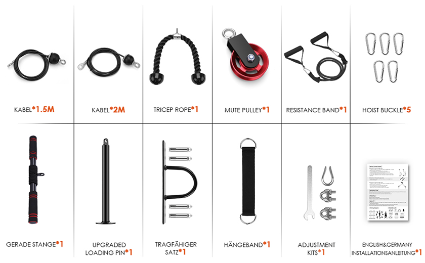 SHINYEVER Pulley Kabelzug HeimtrainingsFitnessset für nur 21,49€ inkl