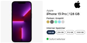 Für junge Leute bis 27: iPhone 13 Pro 128GB mit Telekom Magenta Mobil M Young Tarif für 39,95€ mtl. + 249,95€ Zuzahlung