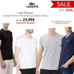 Verschiedene Lacoste T-Shirts für je 24,99€ bei Outlet46