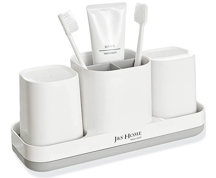 Zahnbürstenhalter Große Aufbewahrungskapazität, mit Kosmetikschubladen-Organizer und Zahnbürstenhalter für nur 11,99€ bei Prime inkl. Versand