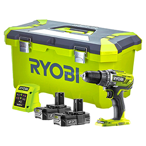 Ryobi ONE+ Akku-Bohrschrauber R18DD3-220T + 2x 2,0Ah Akku & Koffer für nur 96,89€