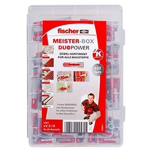 fischer Duopwer Universaldübel Box (132 Dübeln – 60 Stk. 6 x 30, 60 Stk. 8 x 40, 12 Stk. 10 x 50) für 9,99€ inkl. Prime-Versand