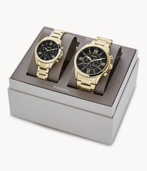 Fossil Geschenkset Uhren His and Hers Chronograph Edelstahl BQ2400SET für nur 94,60€ (statt 159€)