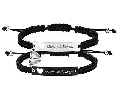 TEMPBEAU Pärchen Armbänder 2 Stück geflochtenes Armband mit Magnetglocken Edelstahl für nur 7,35€ inkl. Versand