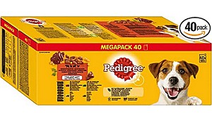 40er Pack Pedigree Hundenassfutter im Portionsbeutel in Gelee (40 x 100g)mit Rind, Huhn, Lamm & Geflügel für 8,96€ (statt 15€) – Prime SparAbo