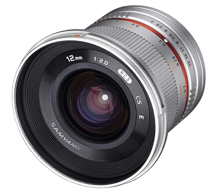 SAMYANG APS-C Weitwinkel Festbrennweite Objektiv für Sony E-Mount, manueller Fokus, für Kamera Alpha A6000 und A5000 Serie Nex, Silber 12 mm/F 2,0 NCS CS für nur 232,60€ inkl. Versand