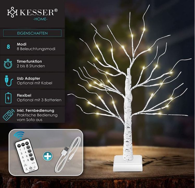 LED Lichterbaum Birkenbaum für nur 21,80€ (statt 29,80€) 