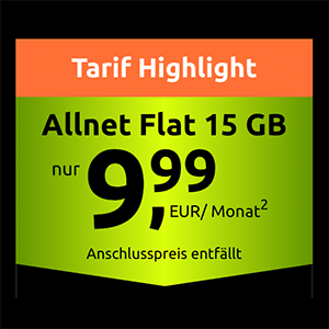 Crash Vodafone Tarife – z.B. Allnet-Flat mit 15GB LTE für 9,99€ mtl. (ohne Anschlussgebühr)