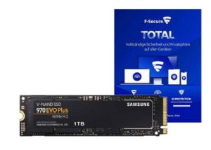 Samsung 970 EVO Plus SSD 1TB M.2 2280 PCIe 3.0 x4 NVMe inkl. F-Secure Total für nur 113,89€ inkl. Versand