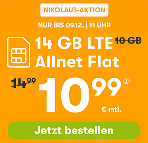 WinSIM Allnet-Flat z.B. mit 12 GB Datenvolumen für 9,99€ mtl. oder 30 GB für 19,99€