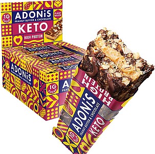 16er Pack Adonis Keto Peanut Butter & Chocolate High Protein Riegel (16 x 45 g Riegel) für 22,52€ (statt 31€)