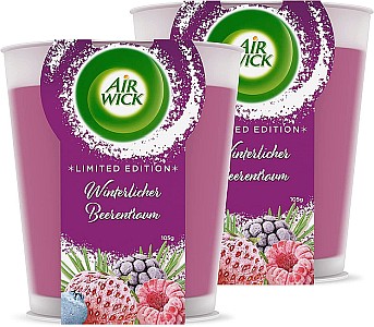 2er-Pack Air Wick Wohlfühl-Duftkerze DUO im Glas  – Winterlicher Beerentraum (20 Stunden Brenndauer) für 3,55€ (statt 6€)