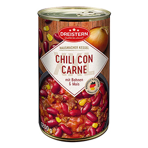 DREISTERN Chili con Carne 1200g XXL ab nur 2,77€ inkl. Versand (Prime-Sparabo)