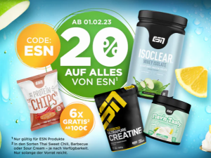 20% Rabatt auf Produkte von ESN im Fitmart Onlineshop!