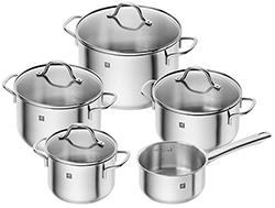 5-teiliges ZWILLING Flow Edelstahl Kochtopf-Set (4 Deckel, Induktionsgeeignet) für 99,99€ (statt 126€)