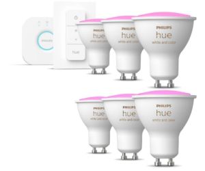 Philips Hue White & Color Ambiance GU10 Bluetooth Starter Kit mit 6 Lampen für nur 309,95€ inkl. Versand