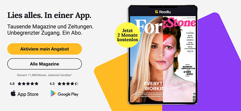– Readly 2 gratis testen mit Zeitschriften über Magazin-Flatrate 6.000 Monate Top!