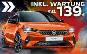 Opel Corsa Corsa Edition 1.2 auf 36 Monate mit 10tkm/Jahr für 139€ mtl. + Wartung gratis