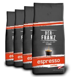 DER-FRANZ Espresso Kaffee Ganze Bohne 4 x 1kg für 26,30€ (statt 35€) im Spar-Abo