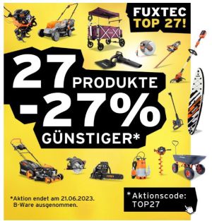 27% Rabatt auf 27 ausgewählte Produkte bei Fuxtec!