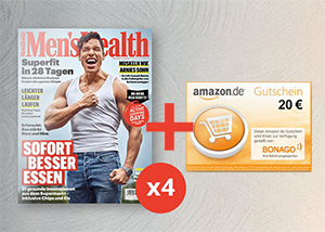 4 Ausgaben Men’s Health Abo für 24€ + 20€ Amazon-Gutschein