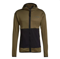 adidas Fleecejacke Terrex Tech Lite Hooded in braun/schwarz (S und XL) für 54,99€ (statt 80€)