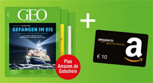 33% Rabatt: 3 Ausgaben GEO für 19,50€ (statt 29,40€) + 10€ Amazon-Gutschein