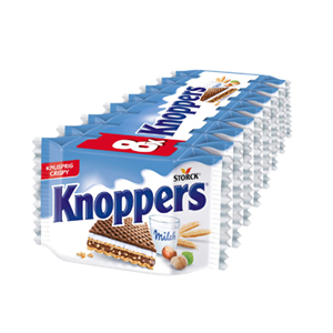 8x 25g Knoppers gefüllte Milchcreme Waffelschnitte ab nur 1,43€ im Prime Spar-Abo