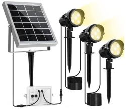 MEIKEE Solar Gartenleuchte 3 Stück mit Erdspieß für nur 27,98€ (statt 39,99€)